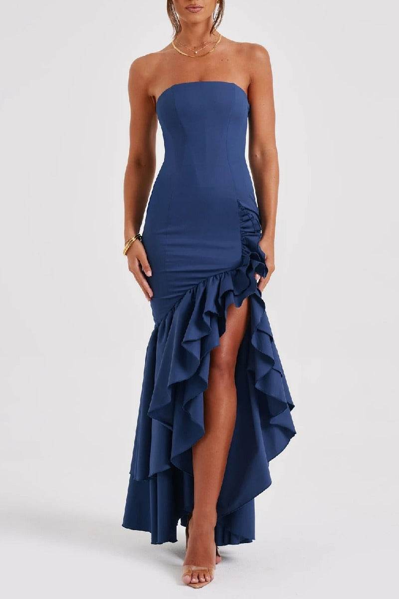 Mermaid High-Low Stretch Formal Evening Dresses 746074126248