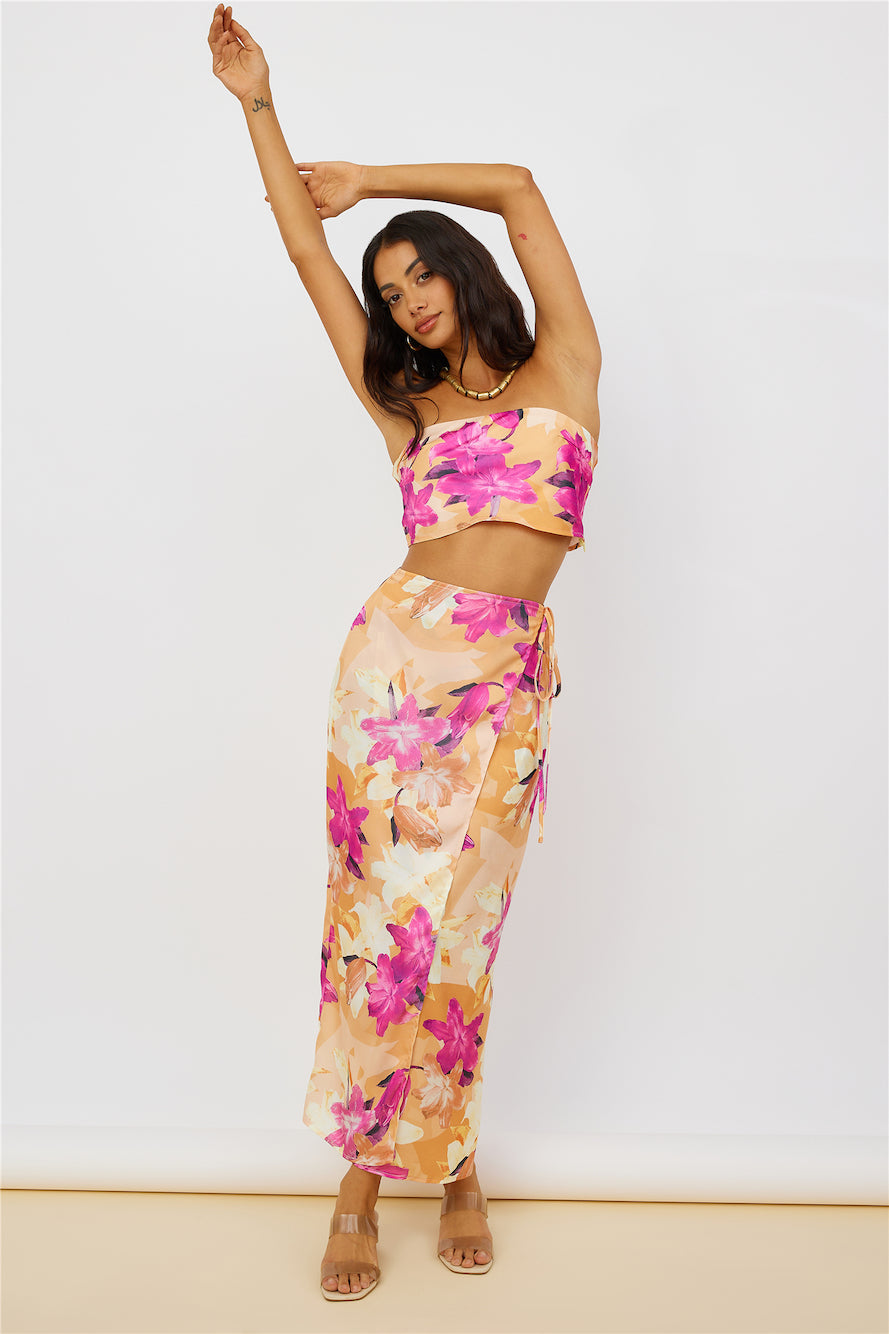 Sun On My Shoulder Crop Top Floral