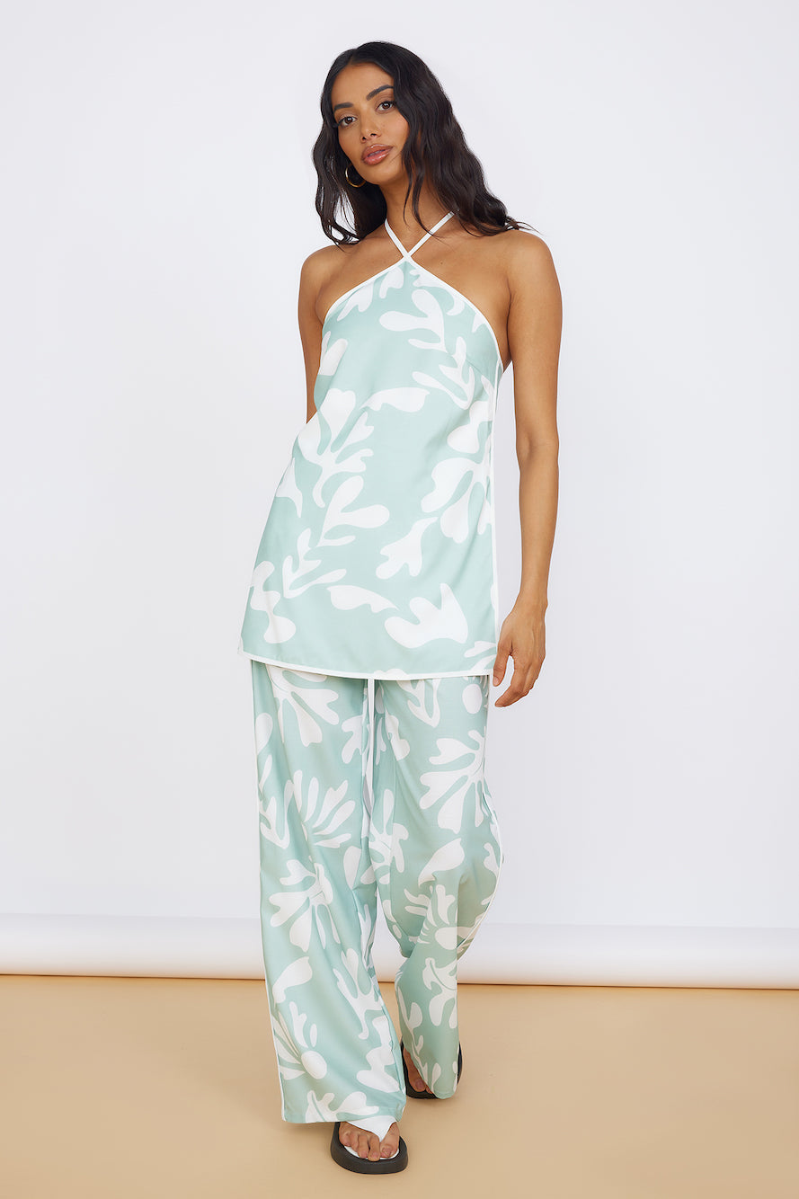 SEVEN WONDERS Ilah Halter Top Sage