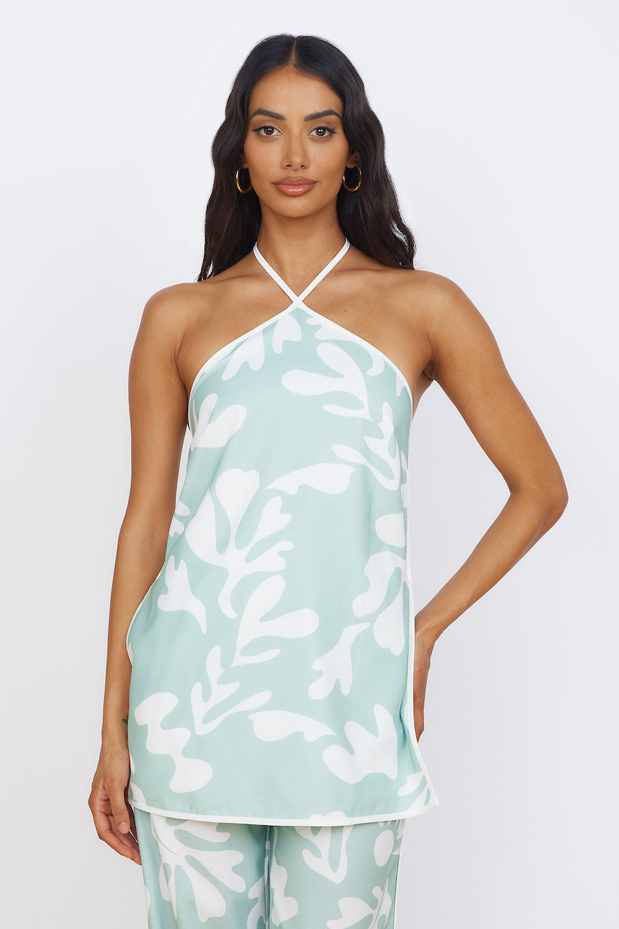 SEVEN WONDERS Ilah Halter Top Sage