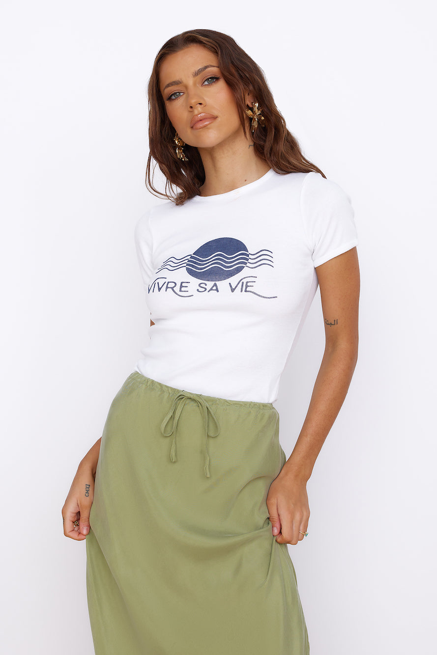 ROLLA'S Vivre Sa Vie Baby Rib Tee White
