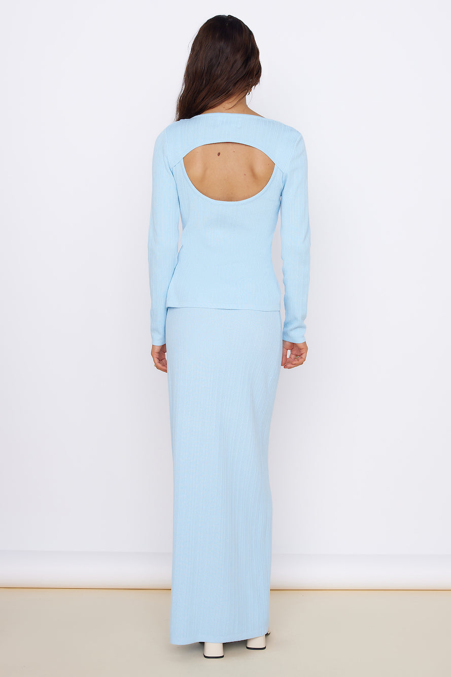 Garden of Eden Maxi Skirt Blue