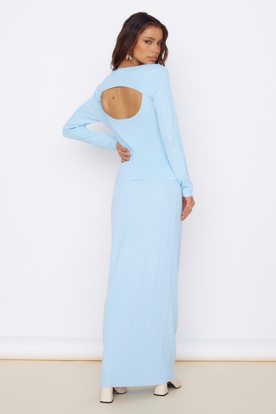 Garden of Eden Maxi Skirt Blue