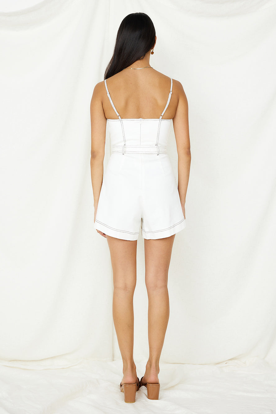 Take a Glimpse Romper White