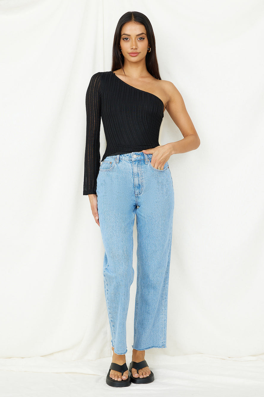 Hand On My Heart Crop Top Black