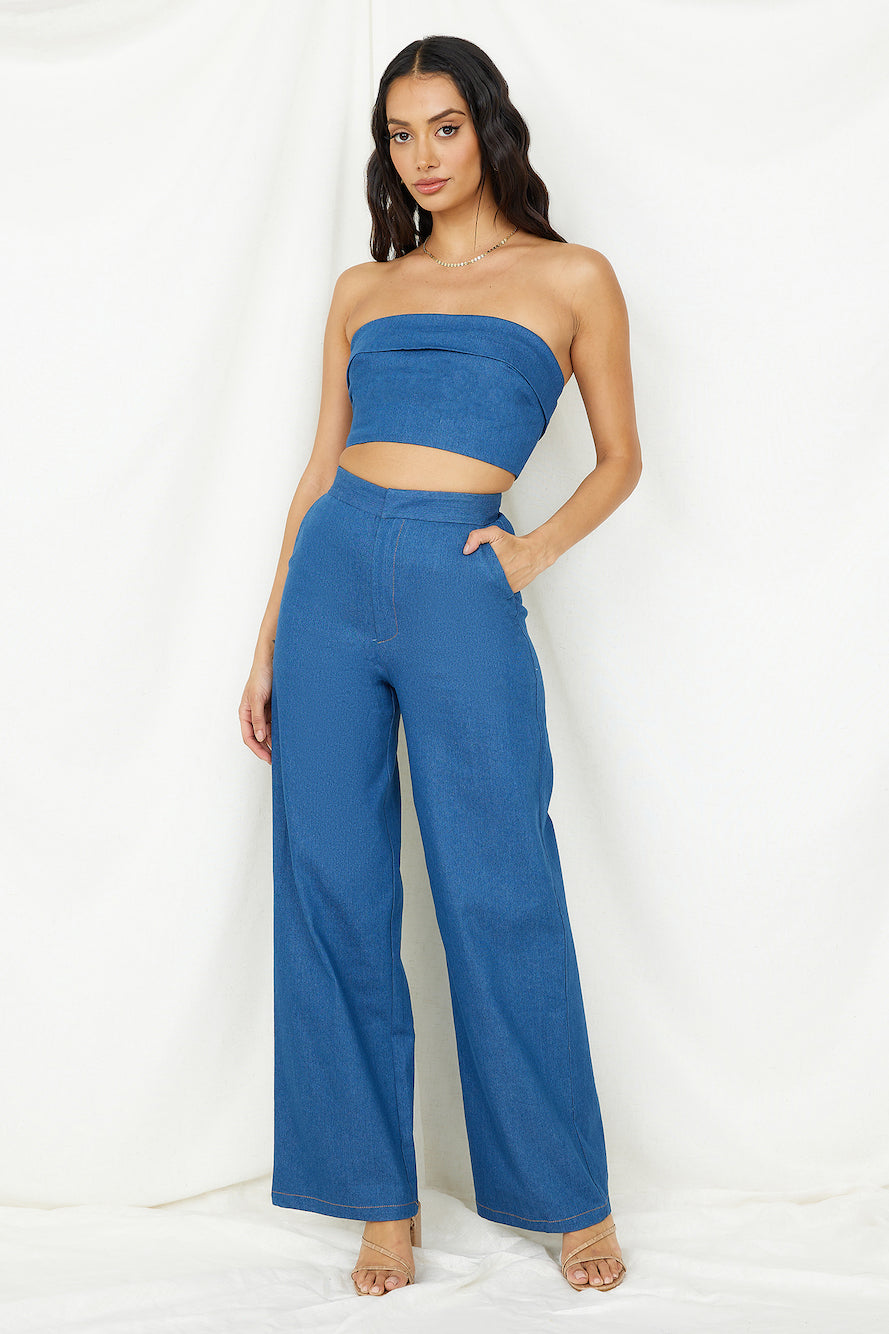 In Hindsight Crop Top Denim