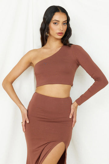 Birds Are Singing Crop Top Brown