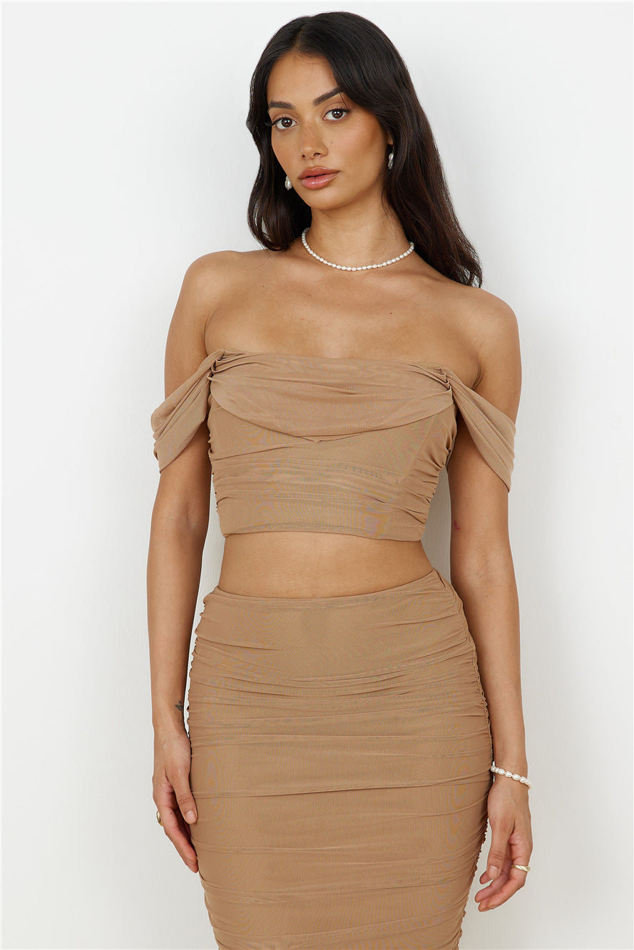Dance Darling Crop Top Beige