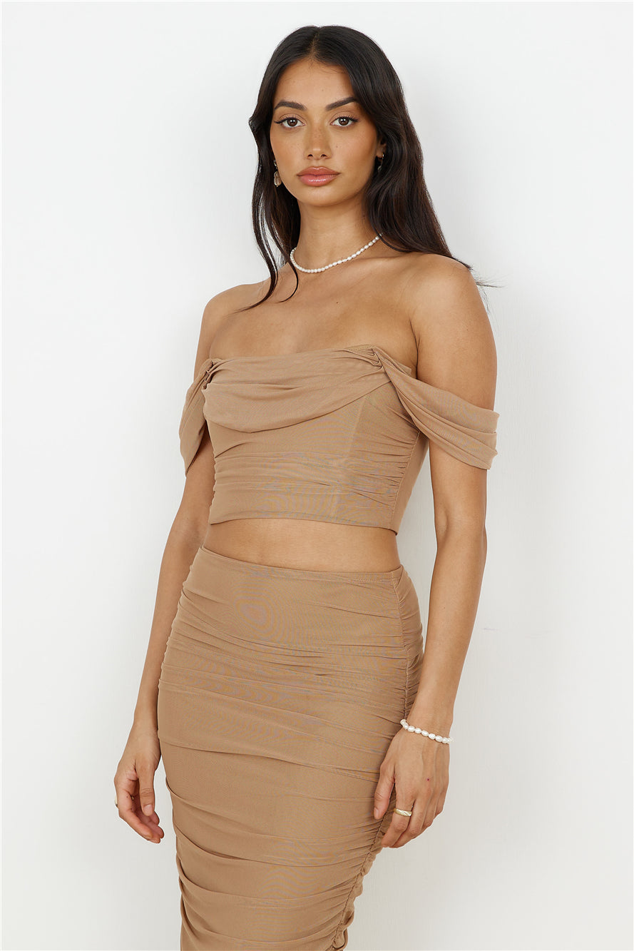 Dance Darling Crop Top Beige