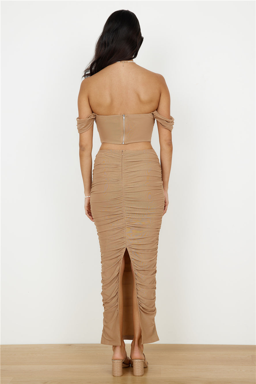 Dance Darling Crop Top Beige