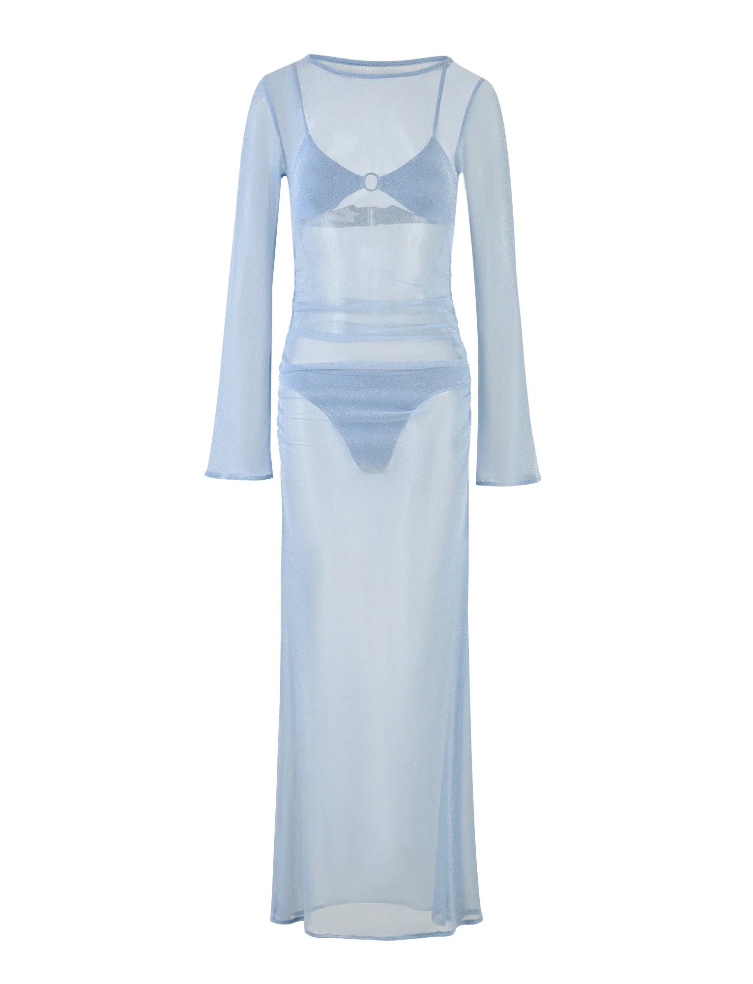 ALAYNA THREE PIECE MAXI DRESS - BLUE : PALE BLUE