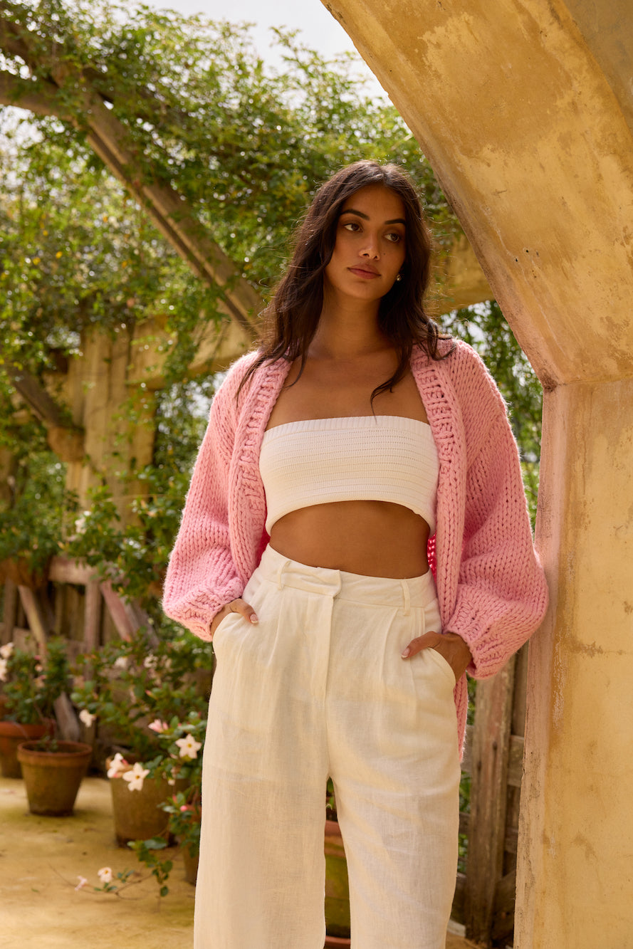 Sherbert Knit Cardigan Pink