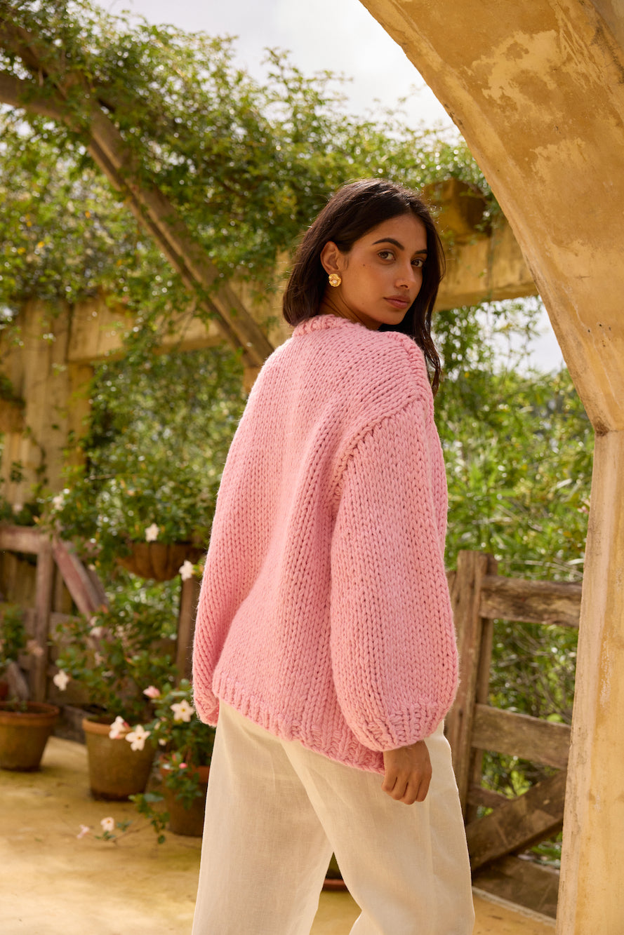 Sherbert Knit Cardigan Pink
