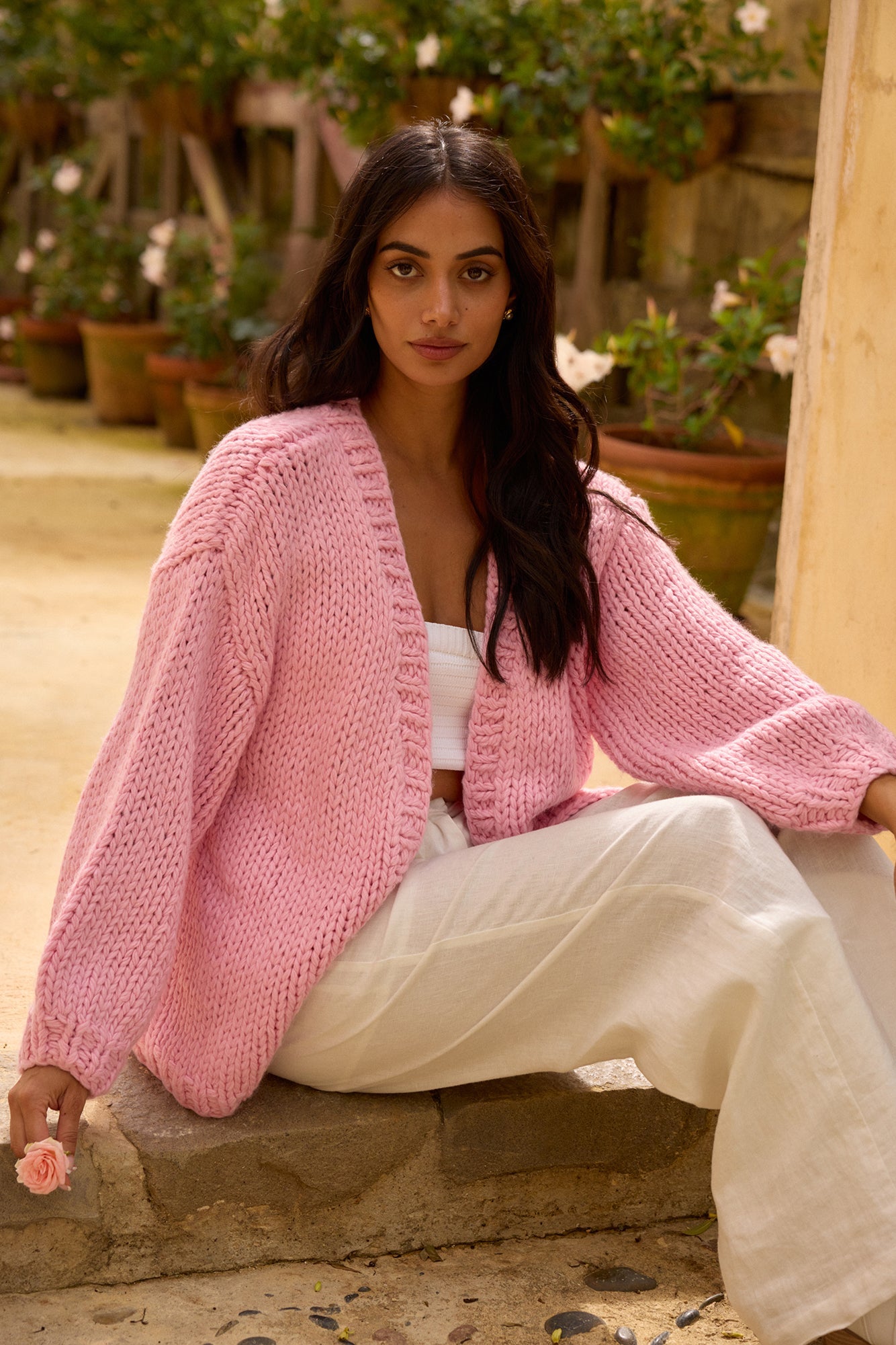 Sherbert Knit Cardigan Pink