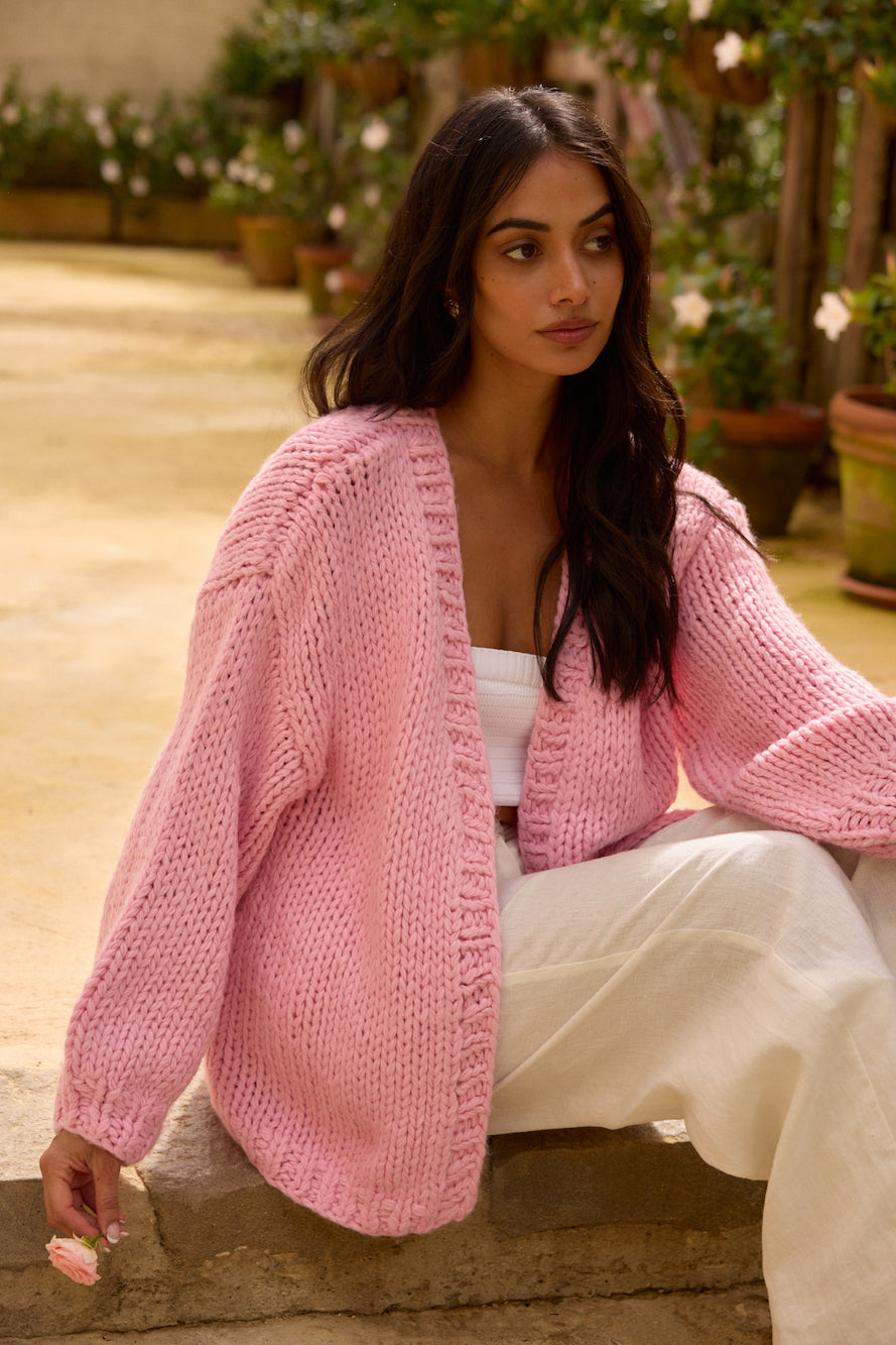 Sherbert Knit Cardigan Pink