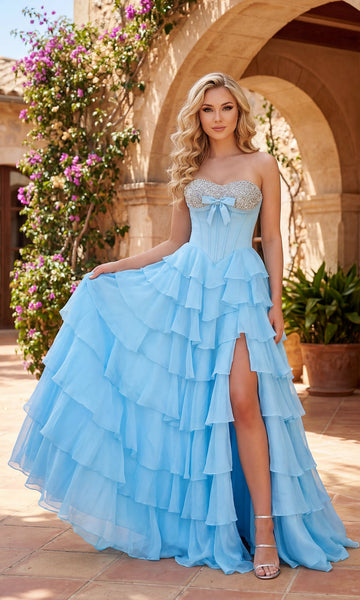 A-Line Ruffle Prom Gown: PromGirl Exclusive 250203