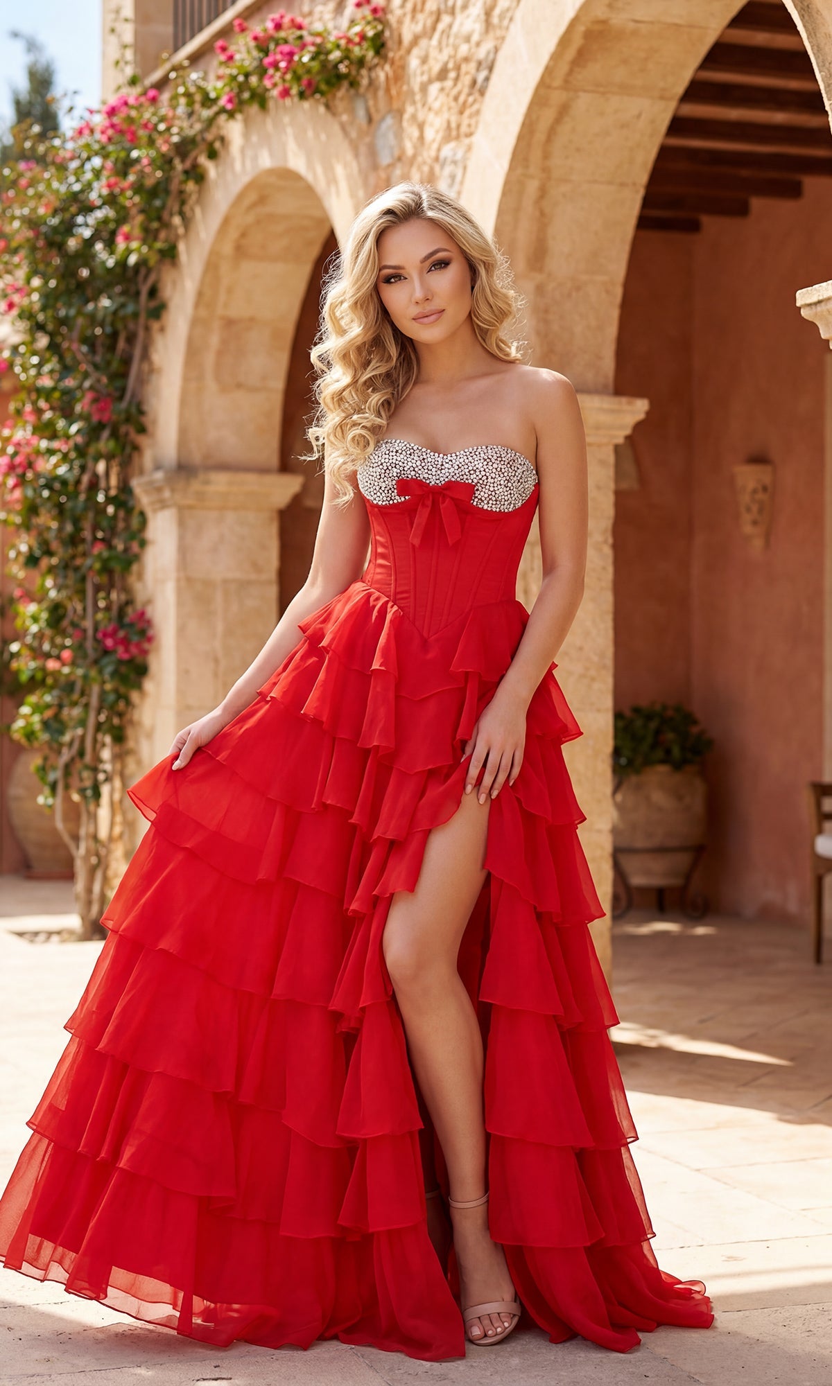 A-Line Ruffle Prom Gown: PromGirl Exclusive 250203