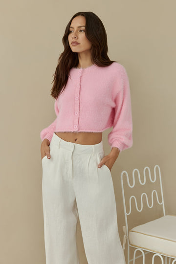 Cloud Nine Fluffy Cardigan Pink