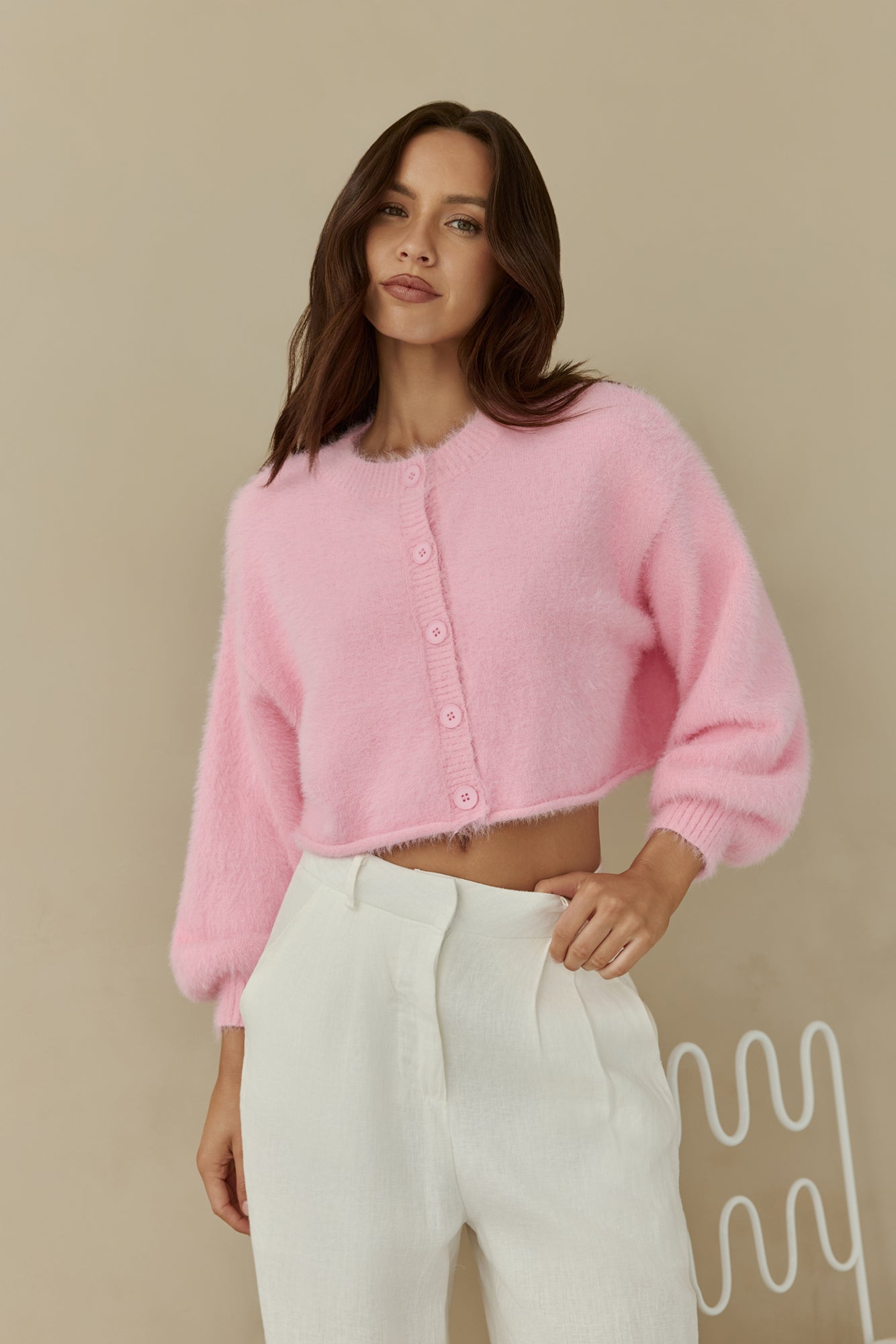 Cloud Nine Fluffy Cardigan Pink