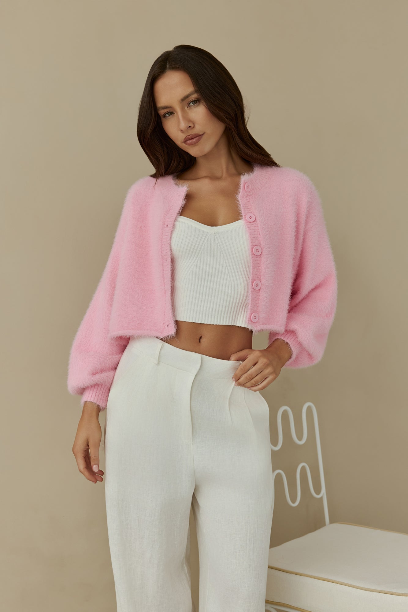 Cloud Nine Fluffy Cardigan Pink