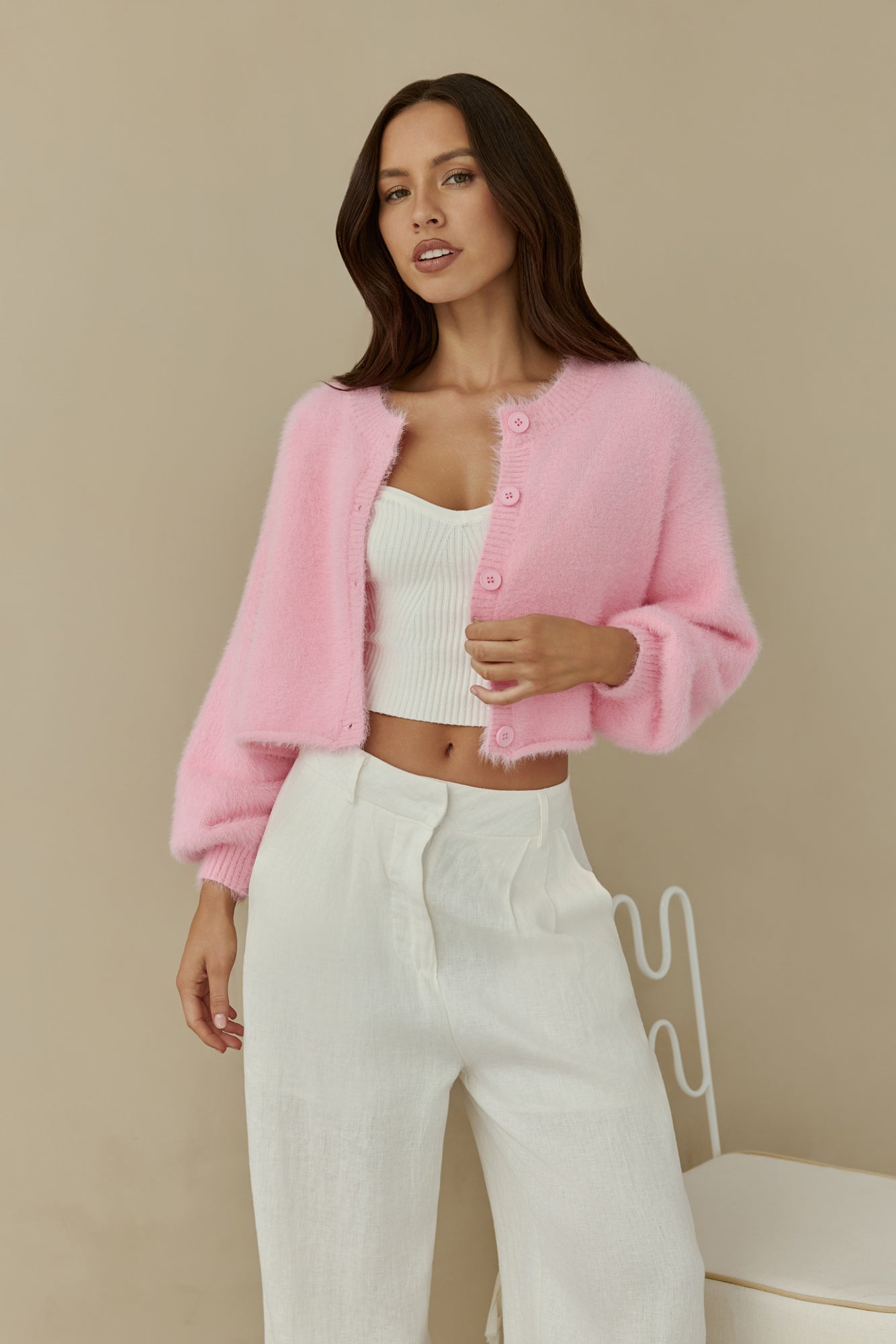 Cloud Nine Fluffy Cardigan Pink