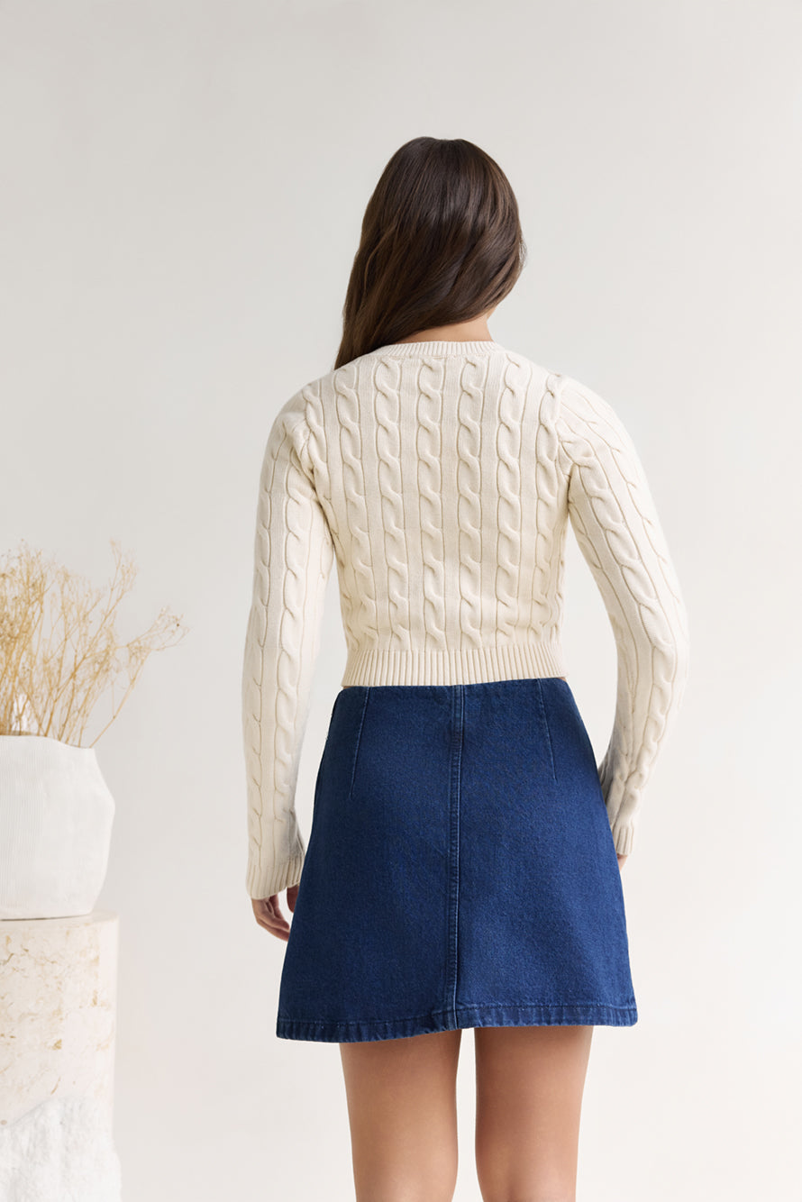 The Exclusive Cable Knit Sweater Cream
