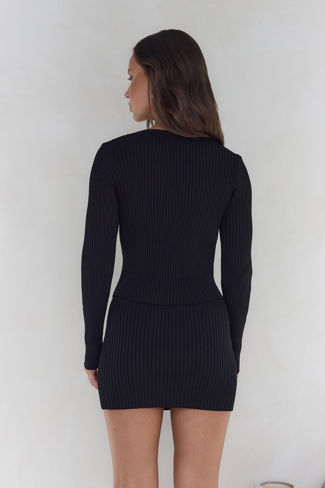 Snowdrop Knit Mini Skirt Black