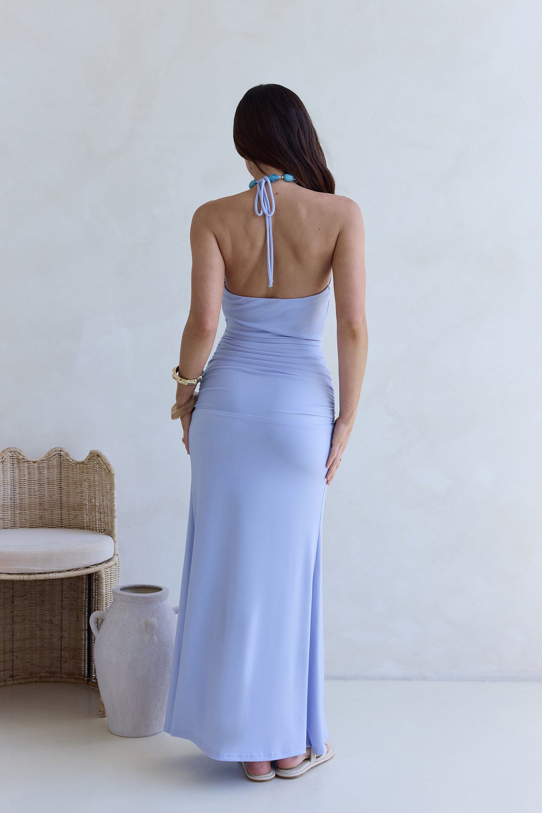 From The Heart Halter Maxi Dress Blue