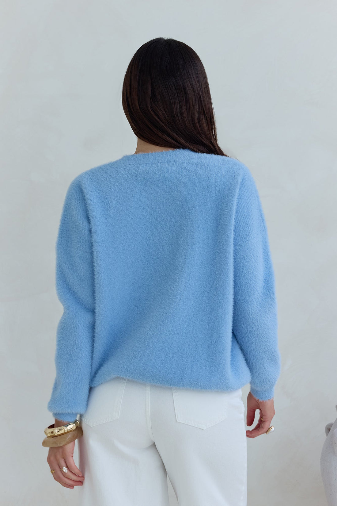 Winter Escape Knit Sweater Blue