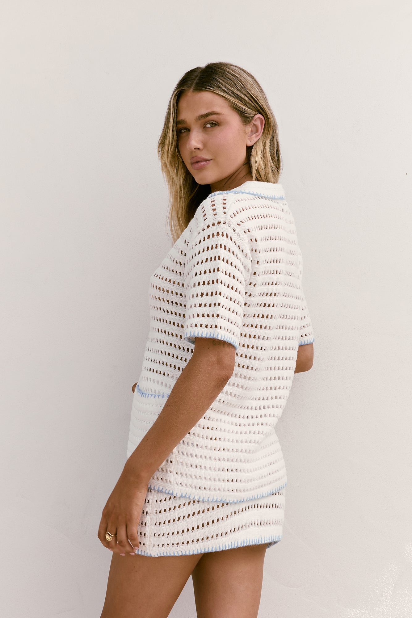 Avalon Knit Mini Skirt Blue