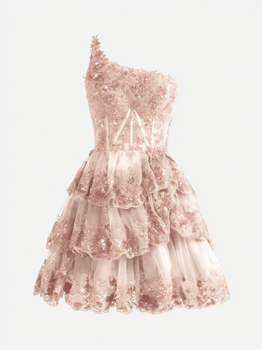 A-line Short Mini Tulle Prom Dress CS0420
