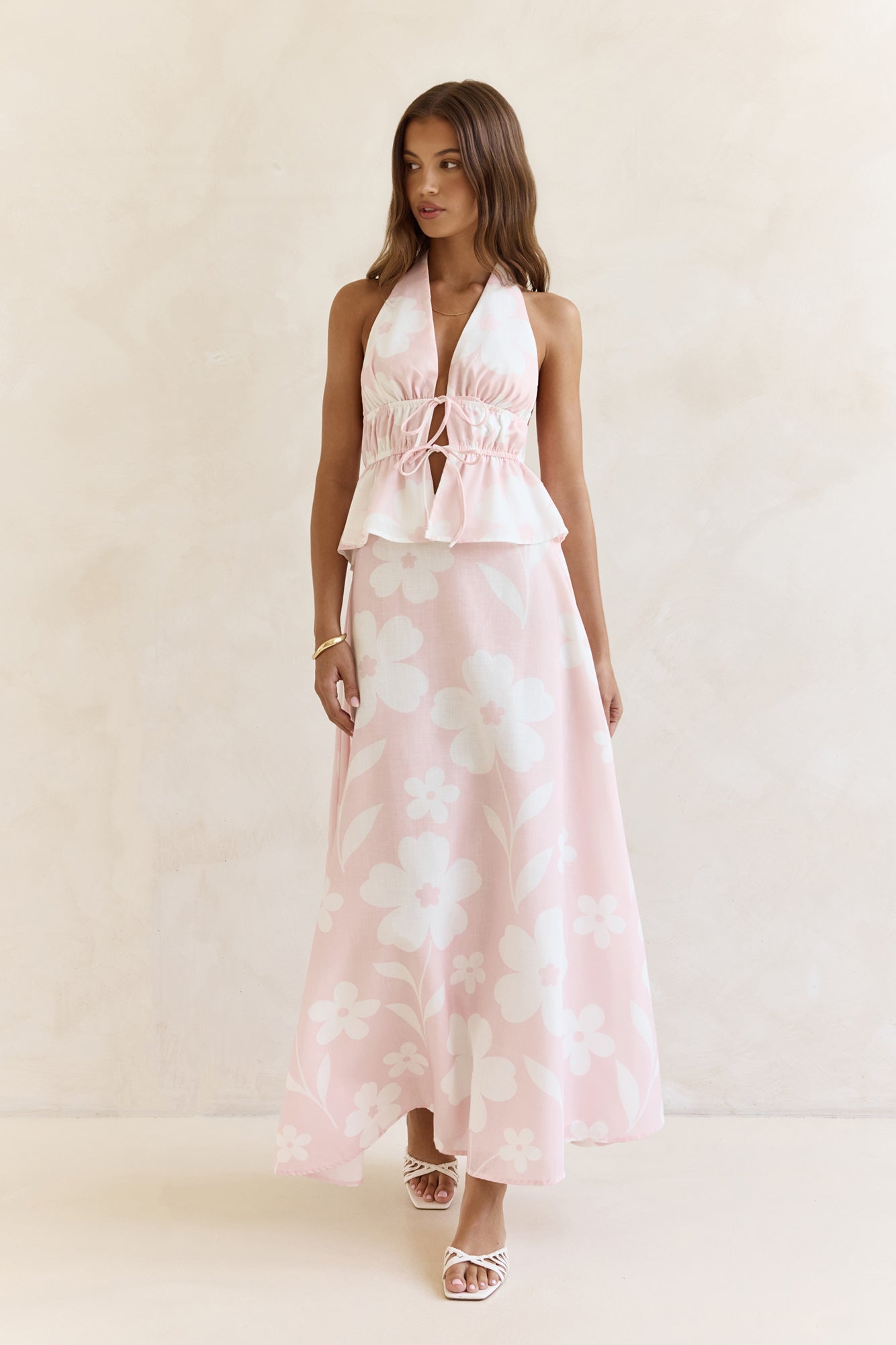 Shining Lights Maxi Skirt Pink