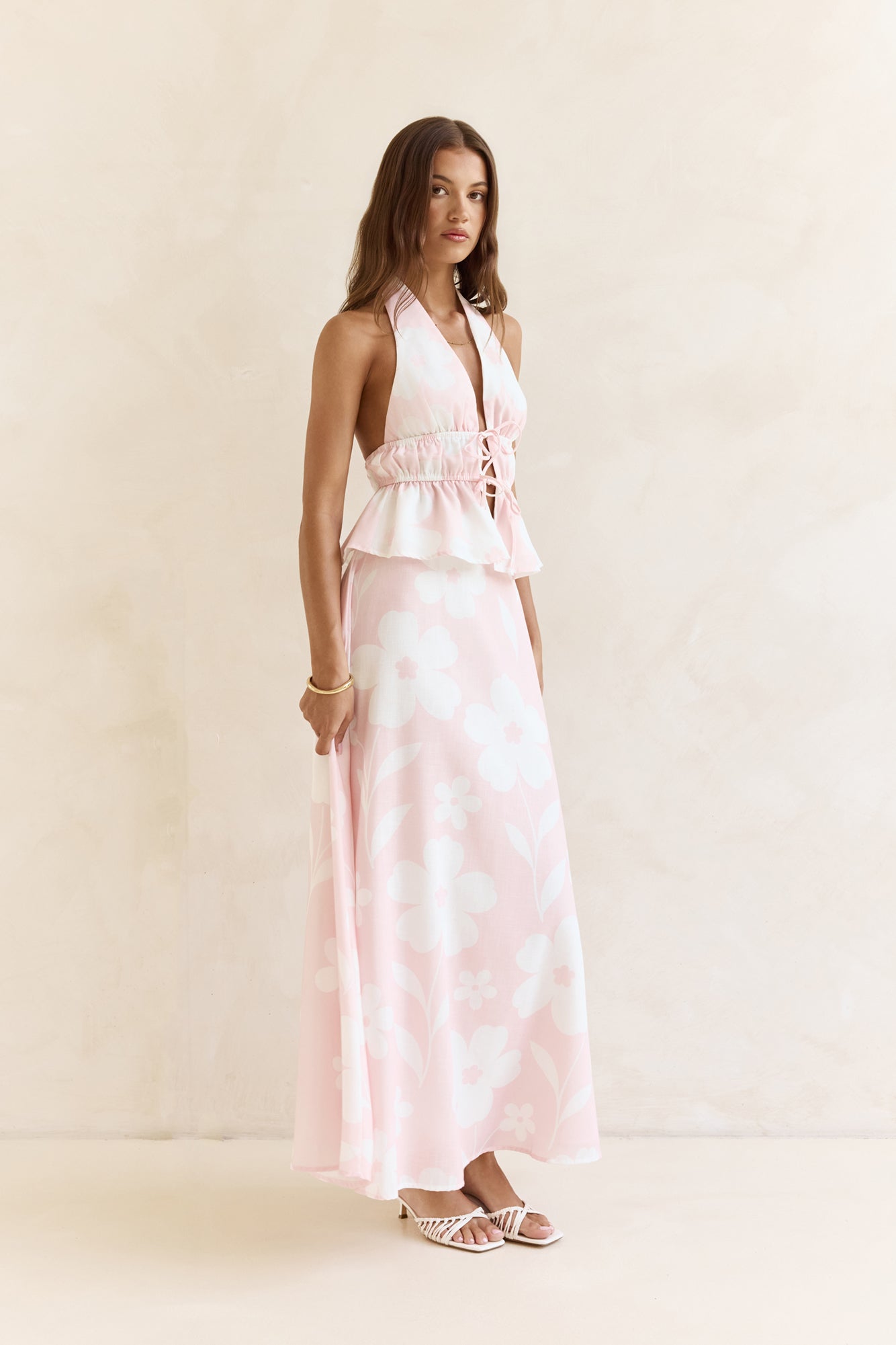 Shining Lights Halter Top Pink