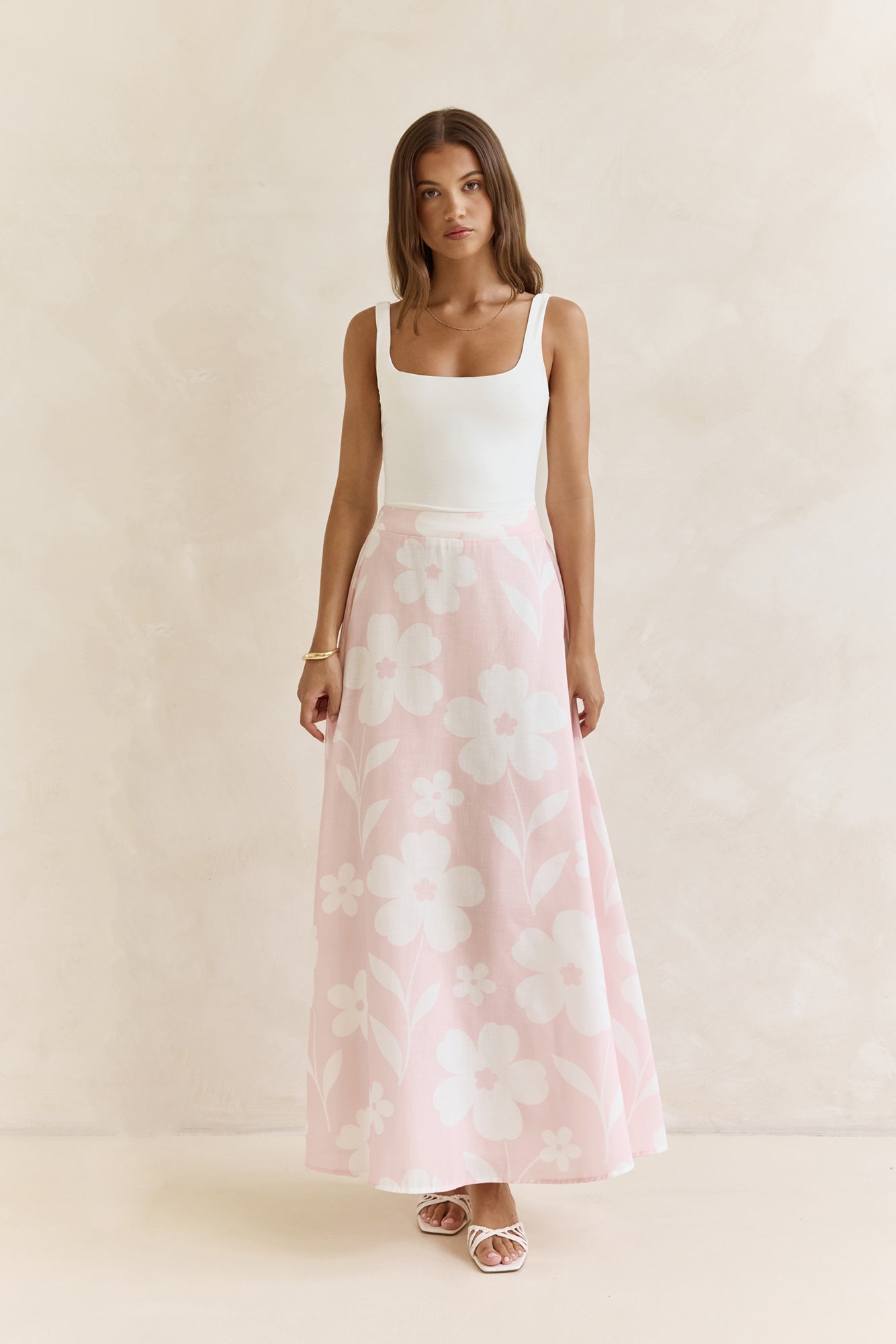 Shining Lights Maxi Skirt Pink