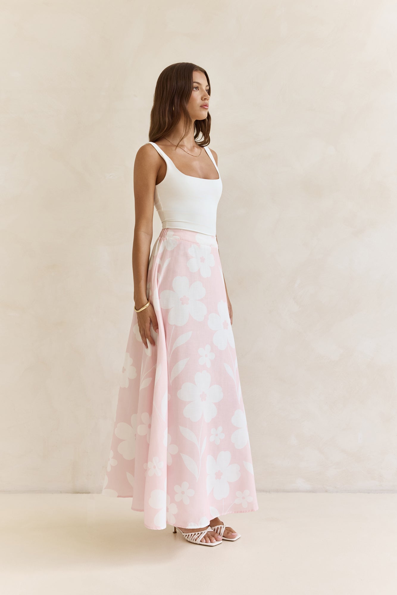 Shining Lights Maxi Skirt Pink
