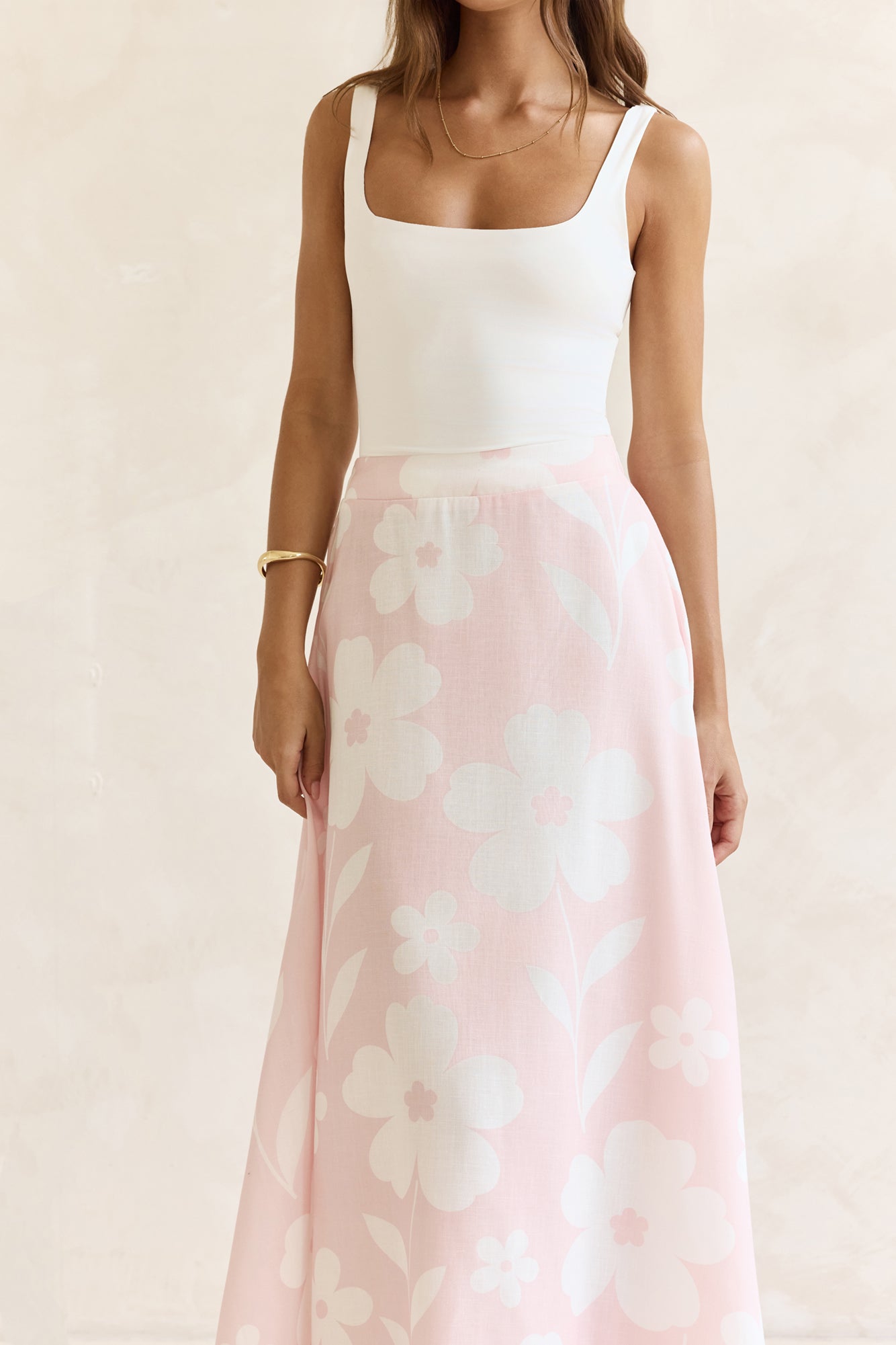 Shining Lights Maxi Skirt Pink