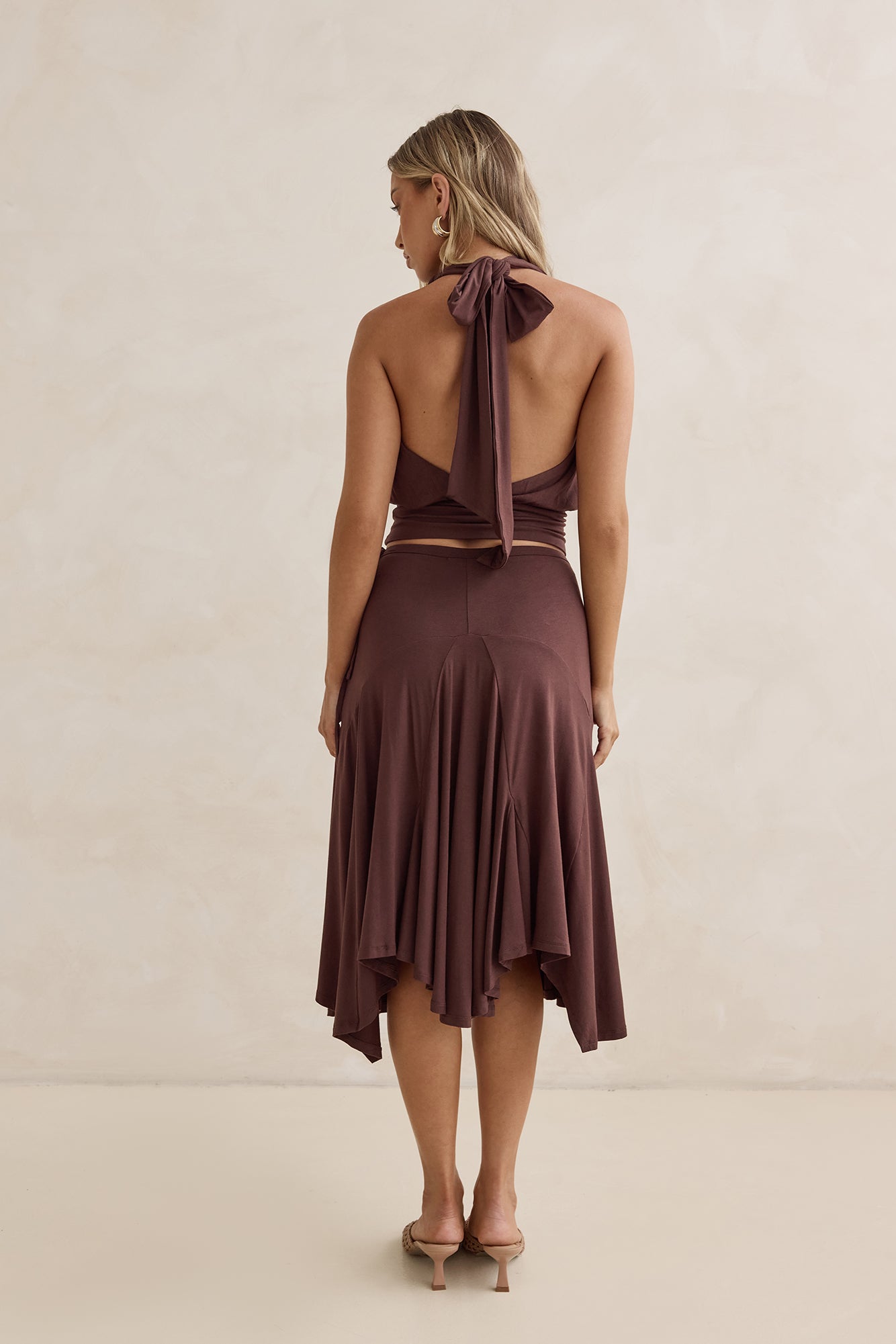 Dreamy Shores Midi Skirt Brown