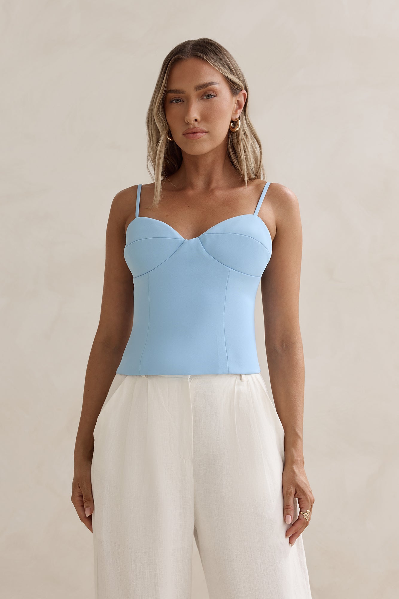 Classic Power Tailored Top Blue