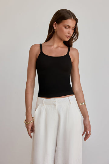 BASE Luxe Rib Weekender Cami Top Black