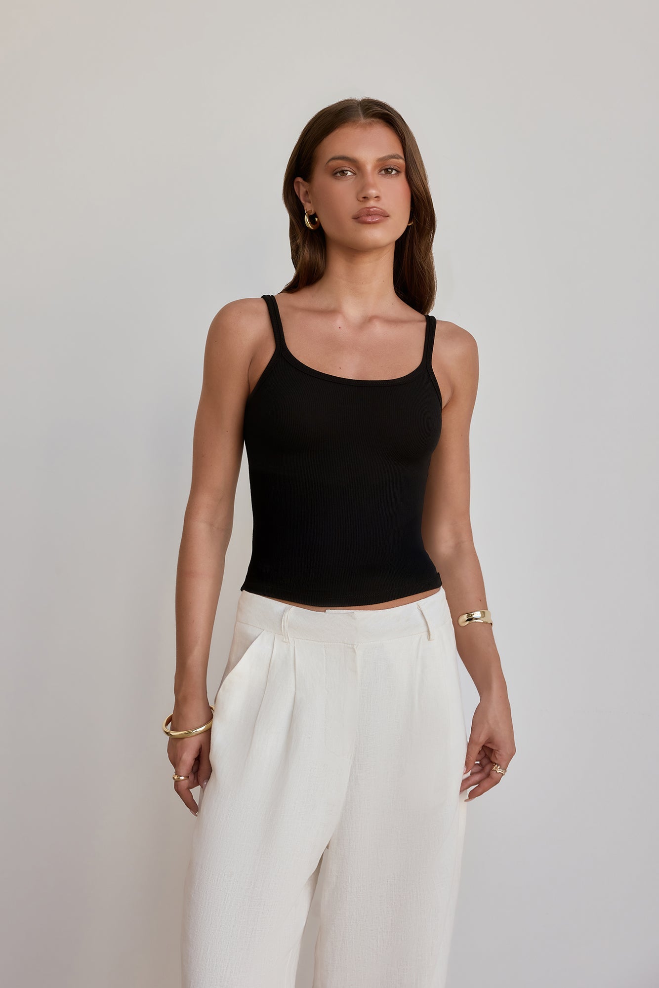 BASE Luxe Rib Weekender Cami Top Black