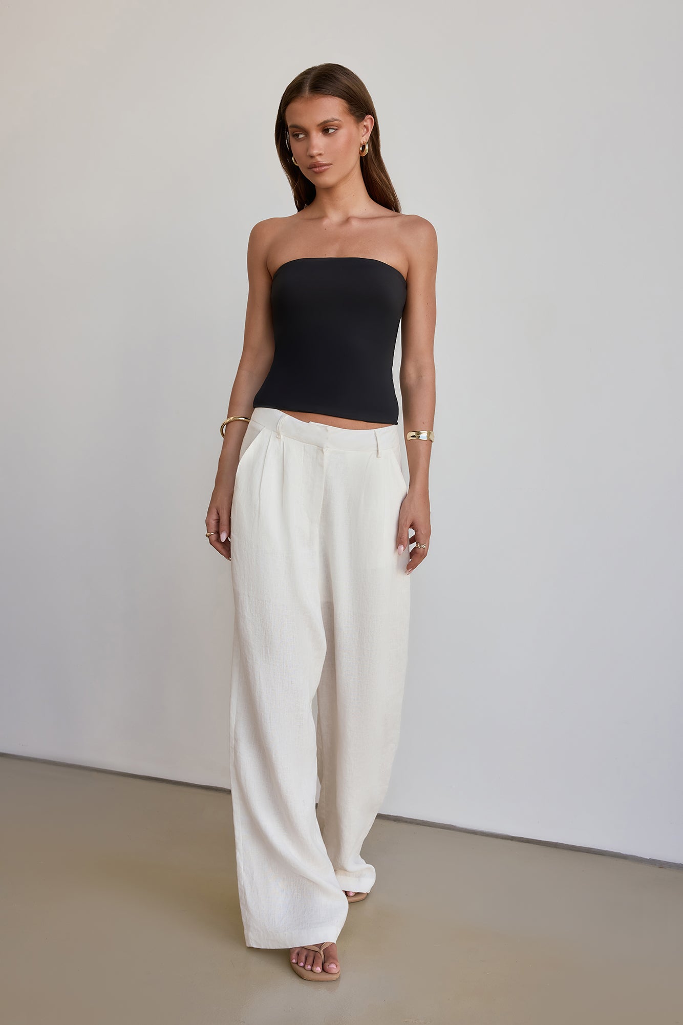 BASE Longline Strapless Bandeau Top Black