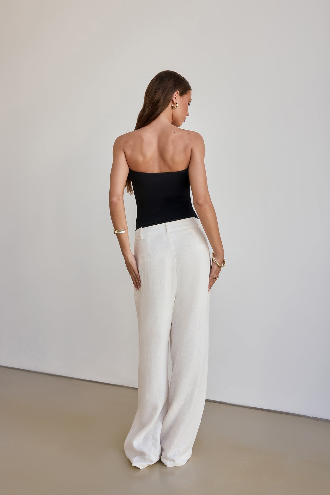 BASE Longline Strapless Bandeau Top Black