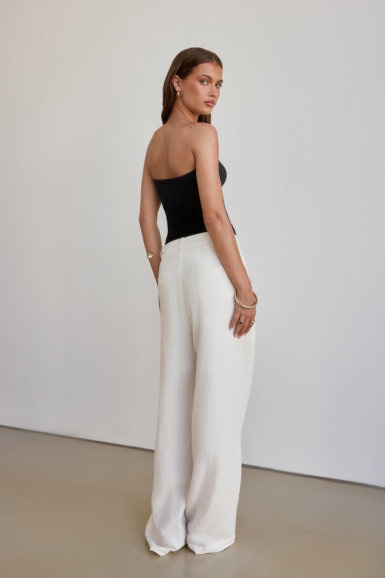 BASE Longline Strapless Bandeau Top Black