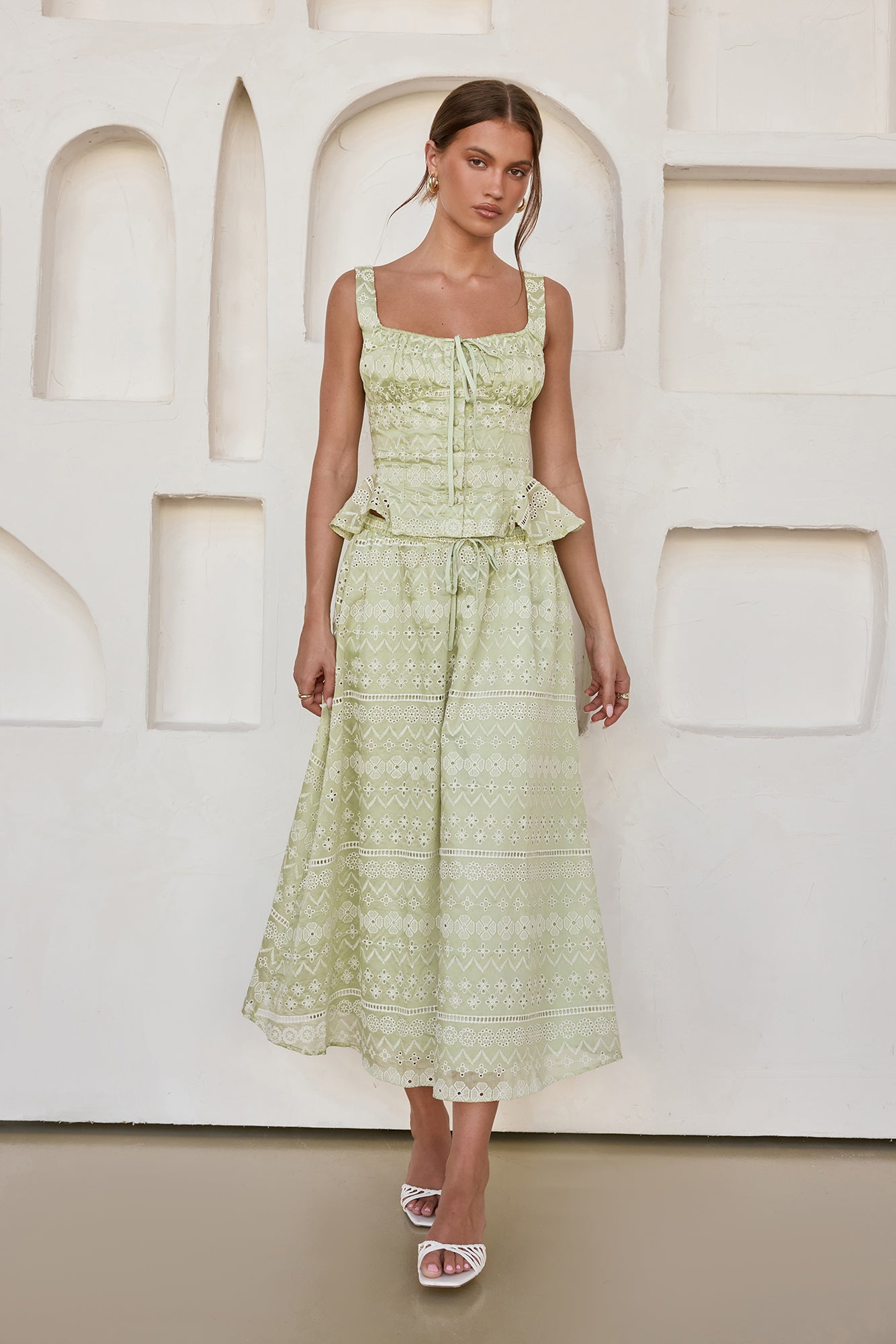 Wishing For Romance Midi Skirt Sage