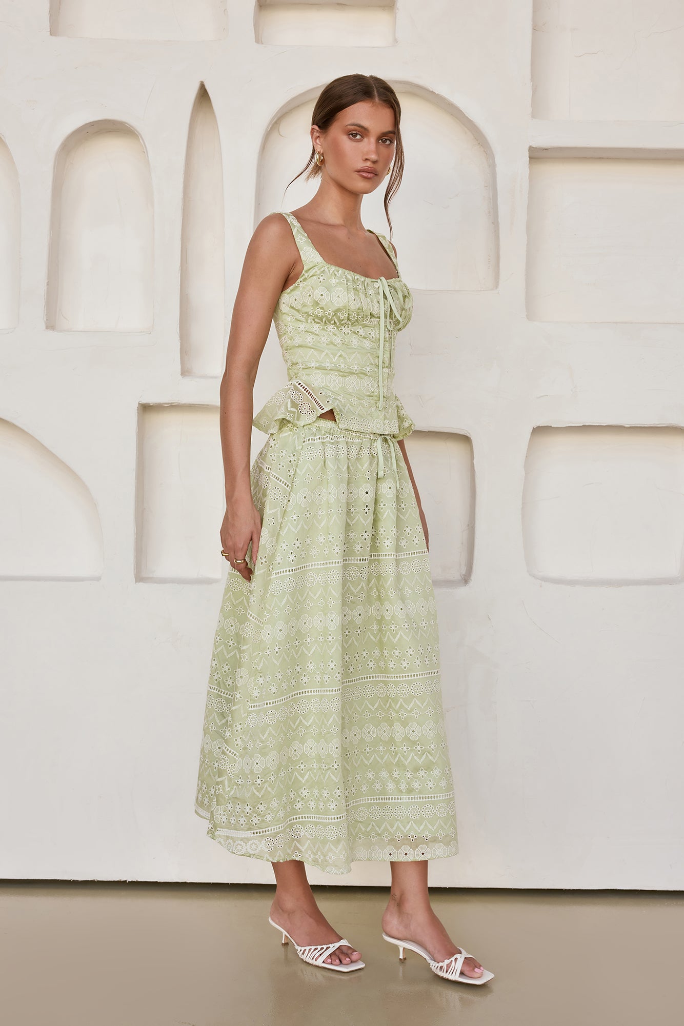 Wishing For Romance Midi Skirt Sage