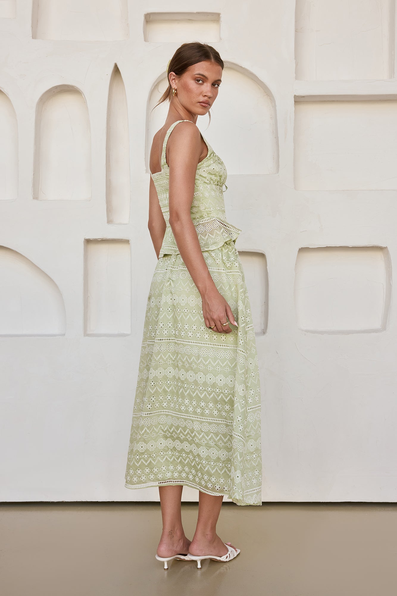 Wishing For Romance Midi Skirt Sage