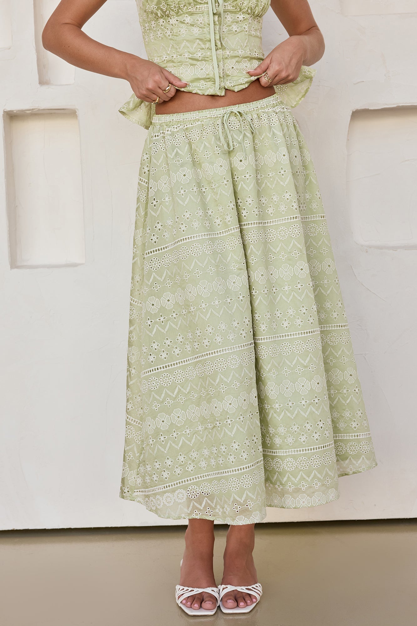 Wishing For Romance Midi Skirt Sage