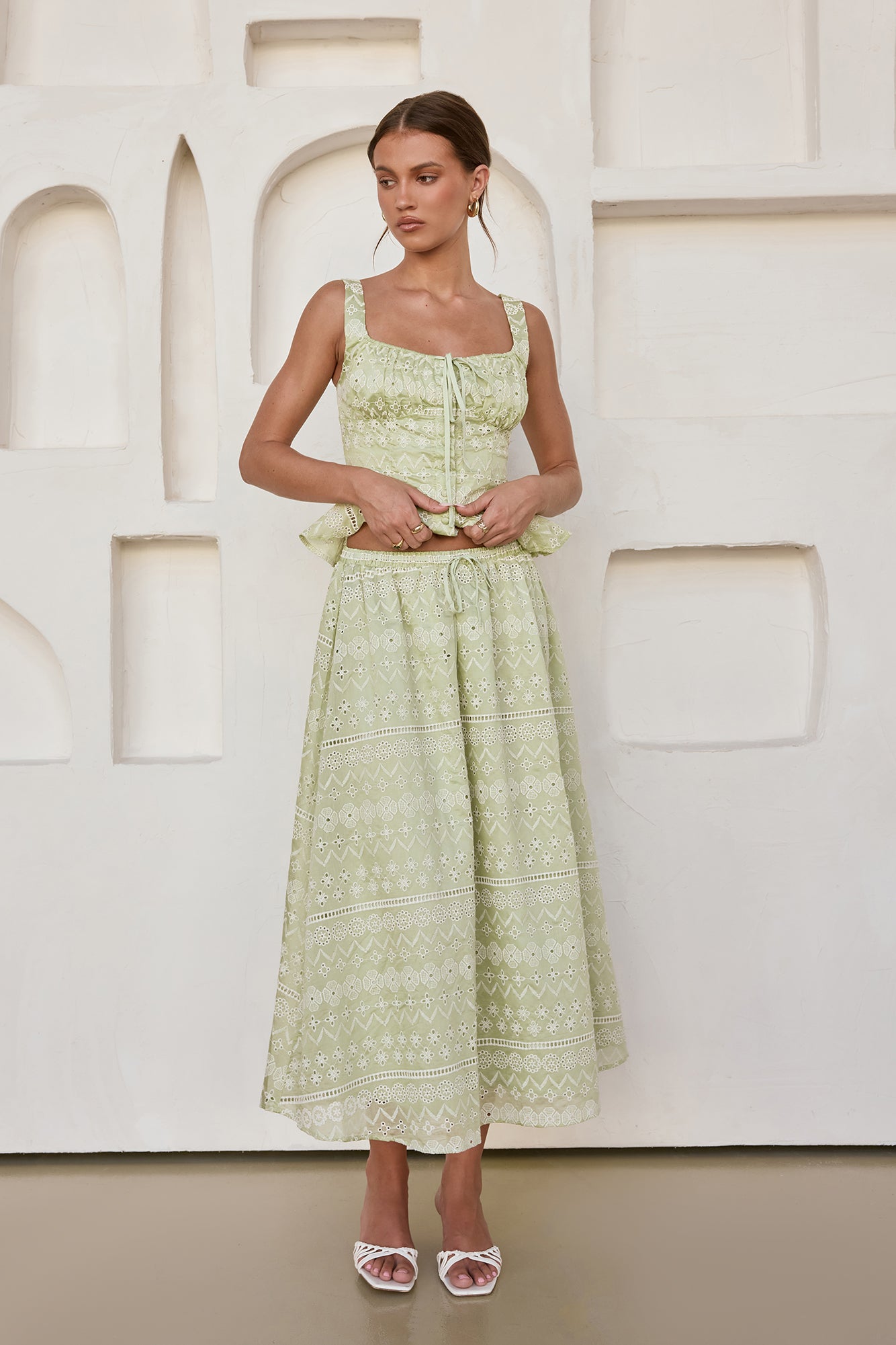 Wishing For Romance Midi Skirt Sage