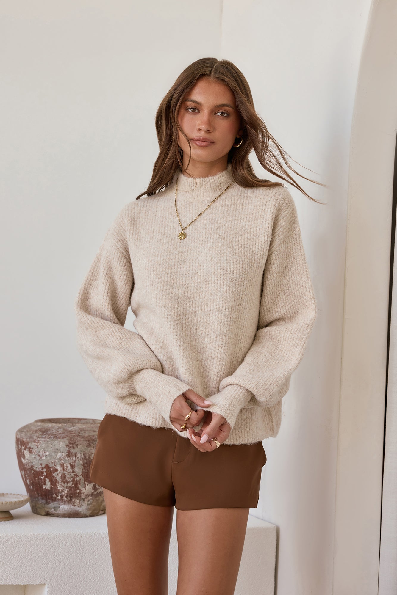 Alpine Affair Fluffy Sweater Oatmeal