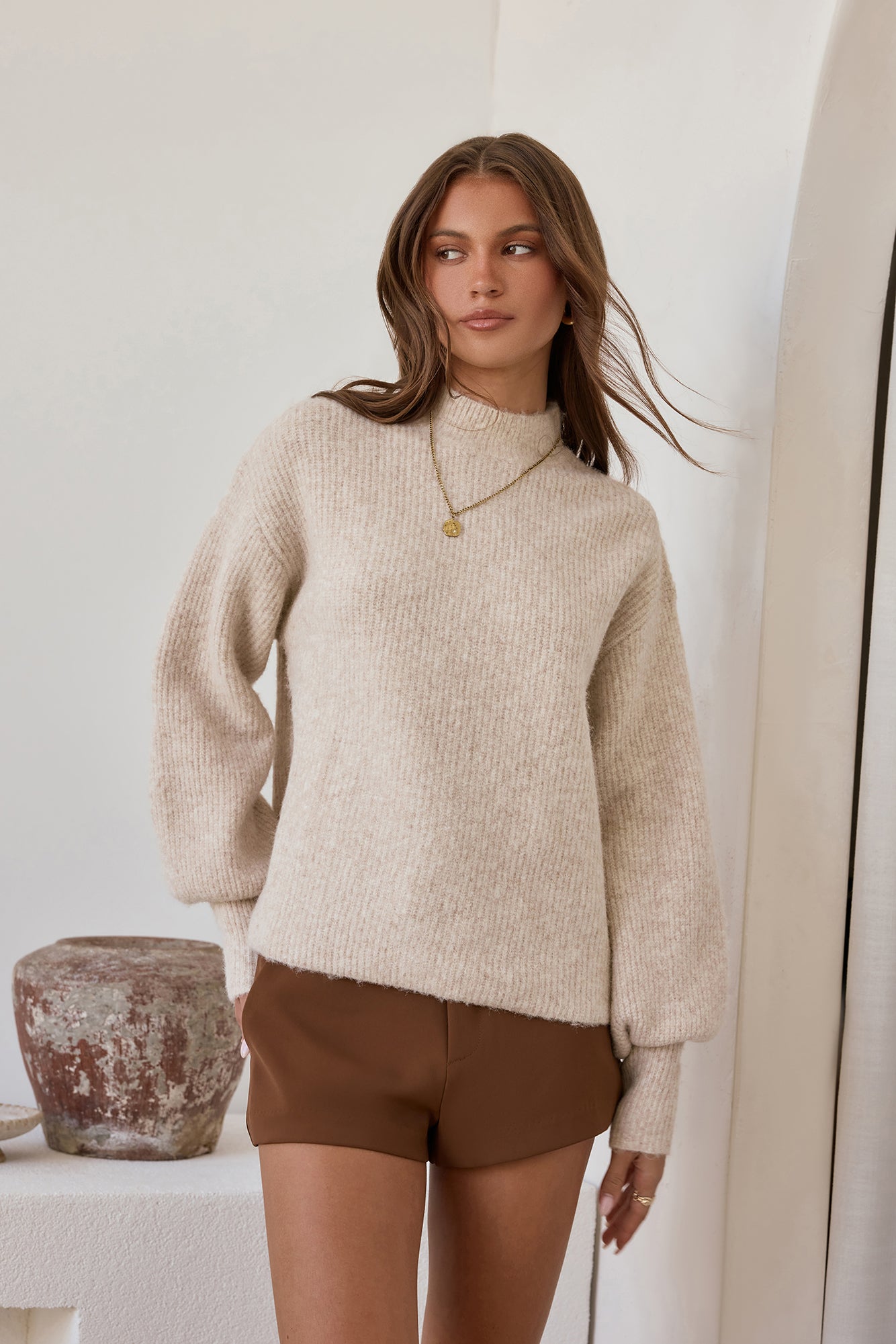Alpine Affair Fluffy Sweater Oatmeal